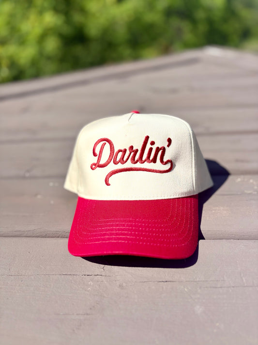 “Darlin” Trucker Hat- red