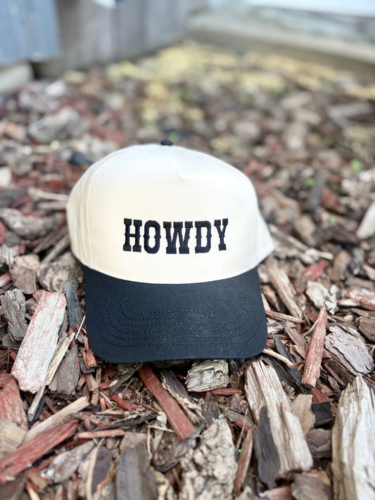 “Howdy” Trucker Hat- black