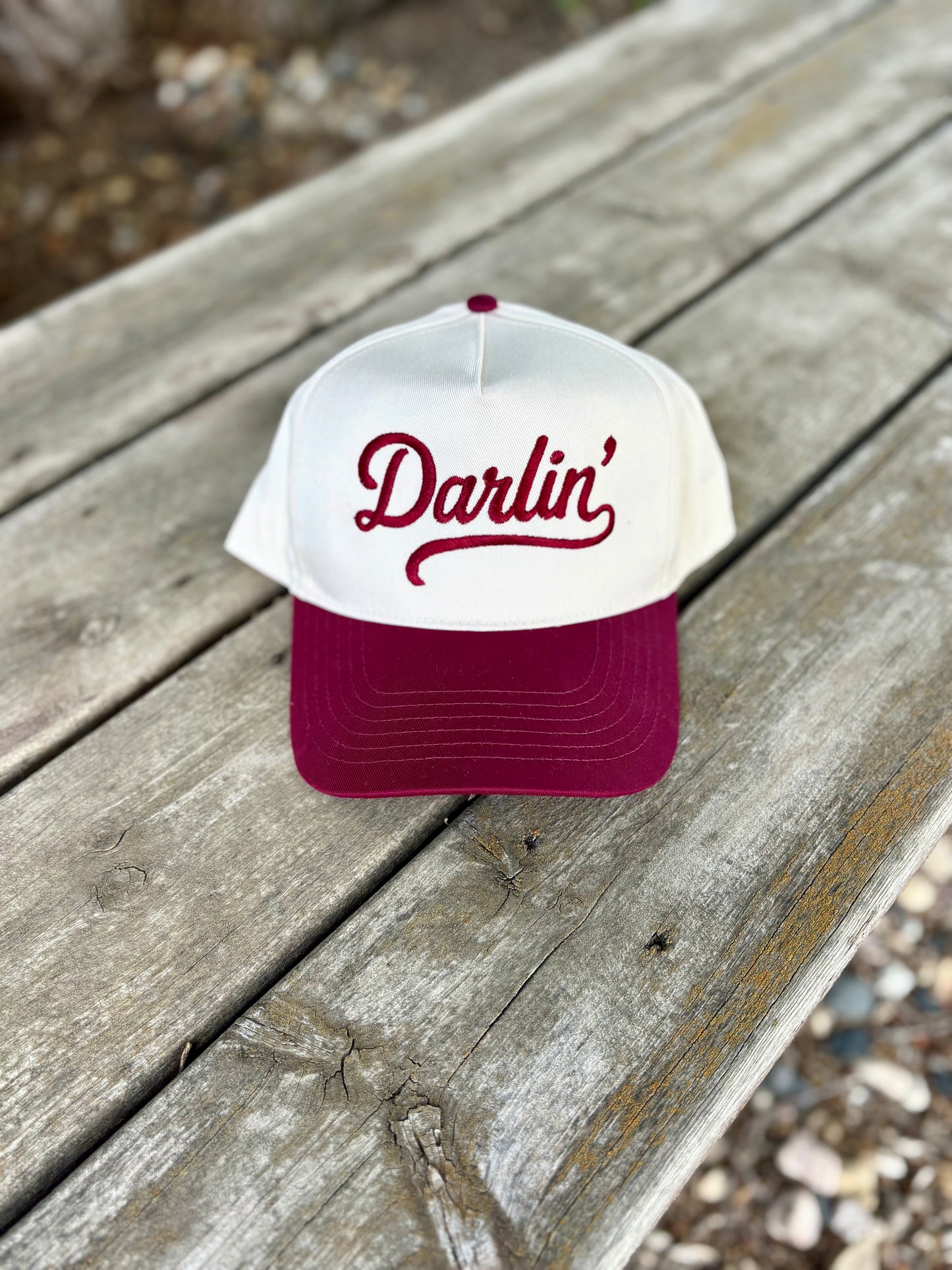 “Darlin” Trucker Hat- maroon
