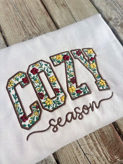 Embroidered “Cozy Season” Crewneck