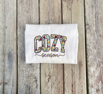 Embroidered “Cozy Season” Crewneck