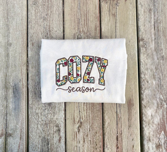 Embroidered “Cozy Season” Crewneck