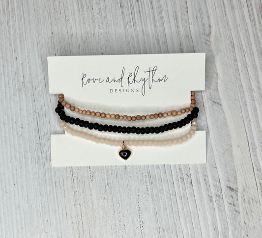 Stack Bracelets with Heart