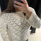 Ecru Crochet Sweater