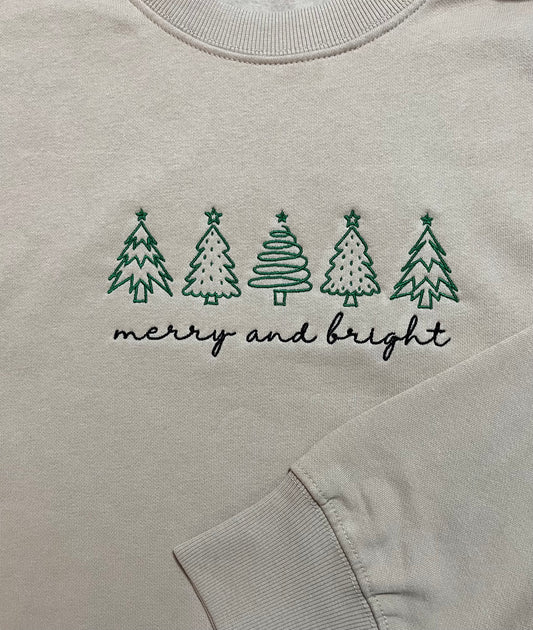 Embroidered Merry & Bright Crewneck