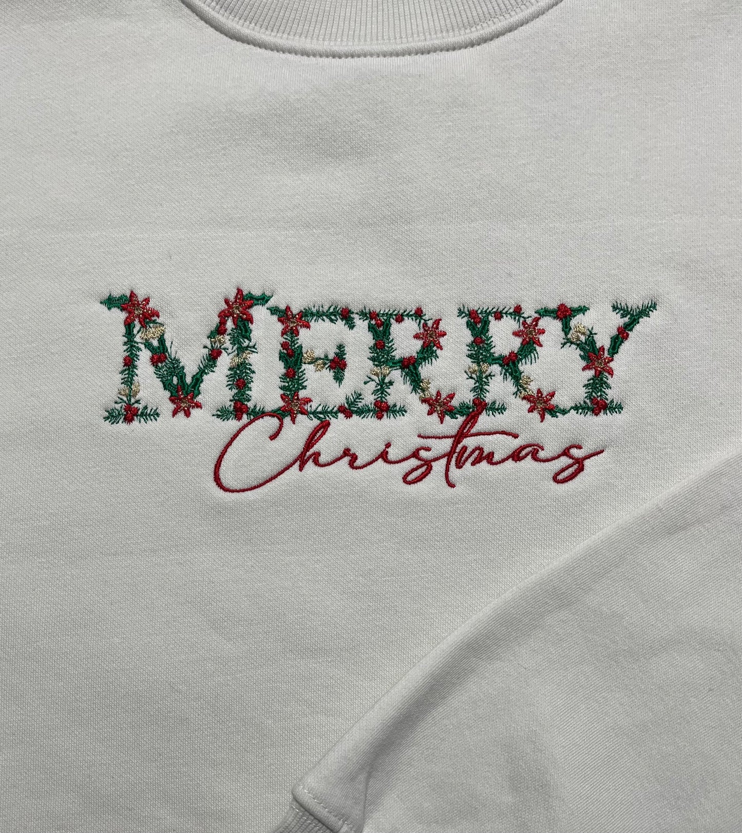 Embroidered Merry Christmas Crewneck