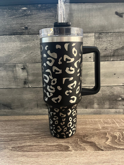 Leopard Engraved Tumbler - 40oz
