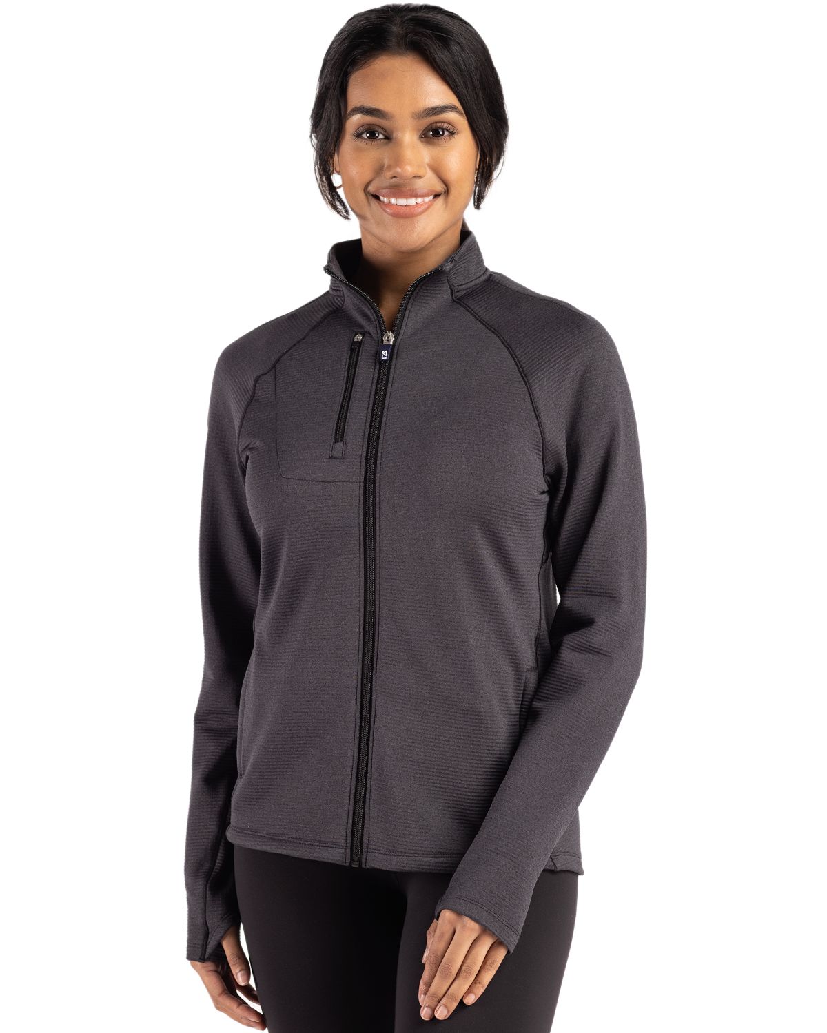 Ladies Peshastin Grid Fleece Full Zip