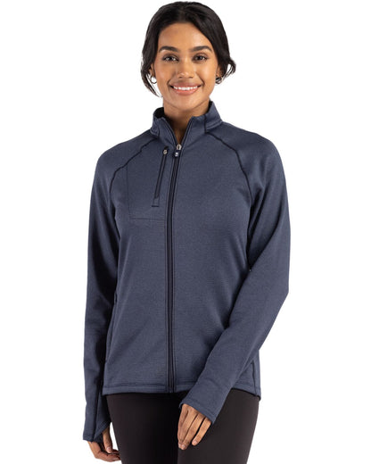Ladies Peshastin Grid Fleece Full Zip
