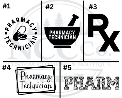 Pharmacy Tech - Left Chest Designs