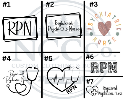 Psychiatric Nurse - Left Chest Designs