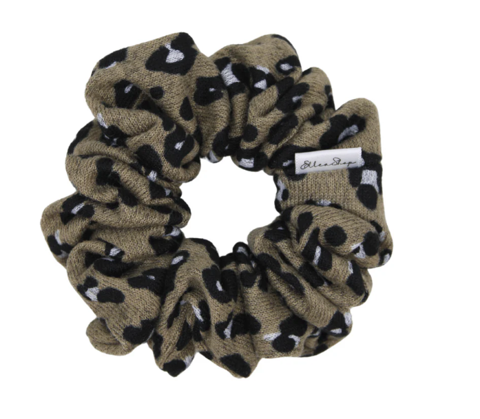 Leopard Knit Scrunchie