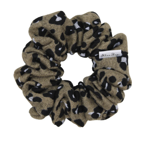 Leopard Knit Scrunchie