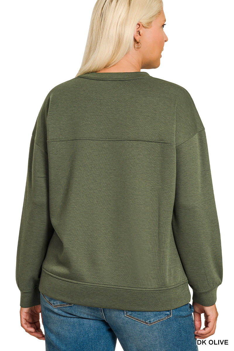 Curvy Scuba Round-Neck Sweater