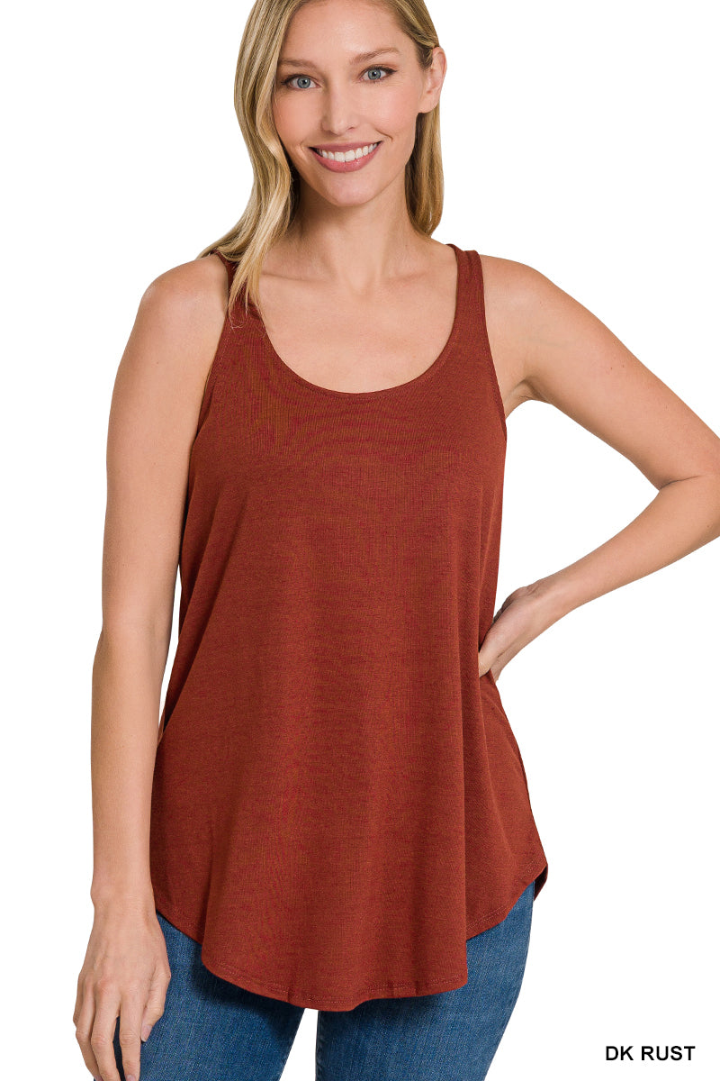 Zenana Round Neck Round Hem Tank