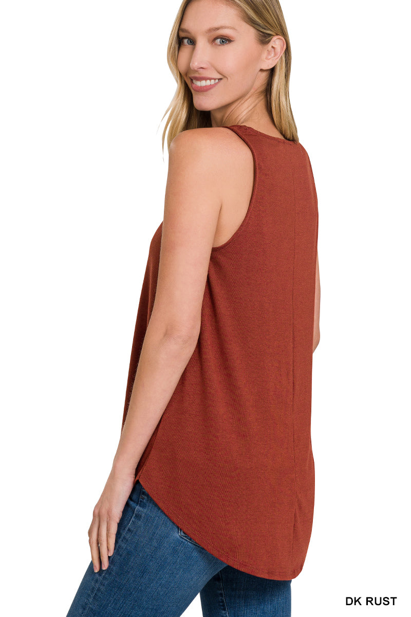 Zenana Round Neck Round Hem Tank