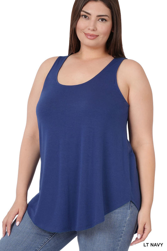 Zenana Curvy Round Neck Round Hem Tank