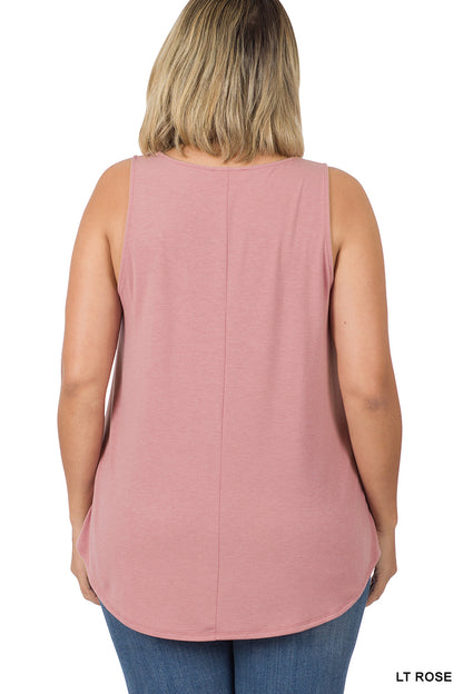 Curvy Round Neck Round Hem Tank