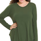 Zenana Curvy Round Neck Round Hem Long Sleeve