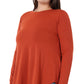 Zenana Curvy Round Neck Round Hem Long Sleeve