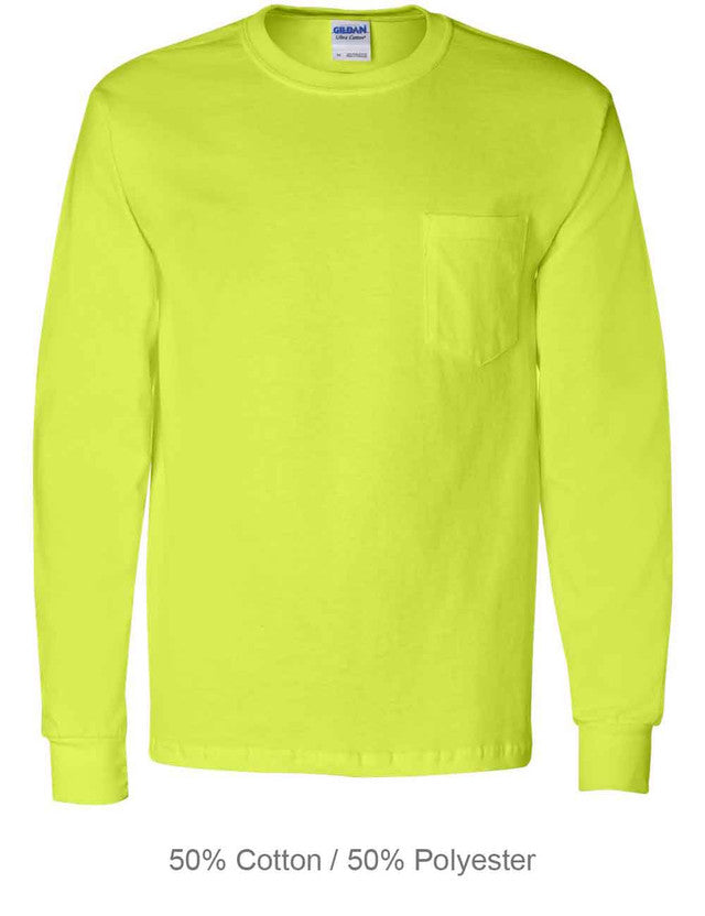 Gildan Unisex Ultra Cotton Long Sleeve Pocket Shirt