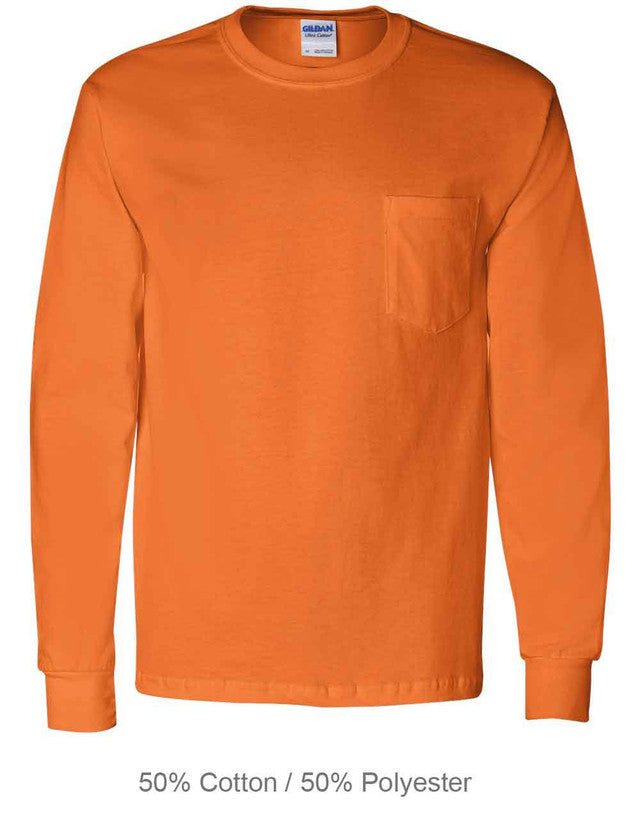 Gildan Unisex Ultra Cotton Long Sleeve Pocket Shirt