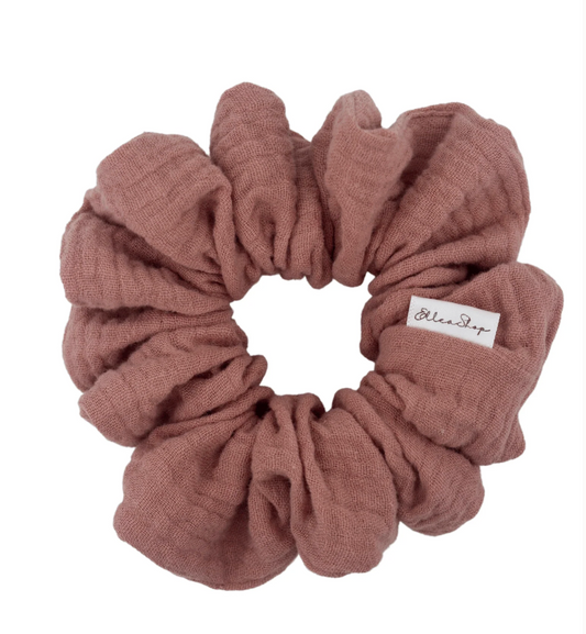 Salmon Muslin Scrunchie