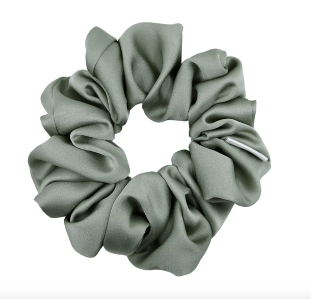 Desert Green Satin Scrunchie