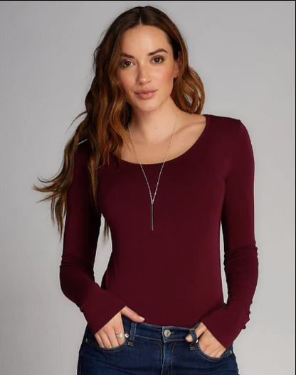 Bamboo Scoop Neck Long Sleeve