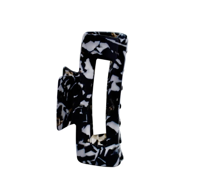 Black Marble Medium Claw Clip