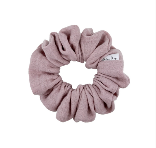 Dusty Rose Muslin Scrunchie