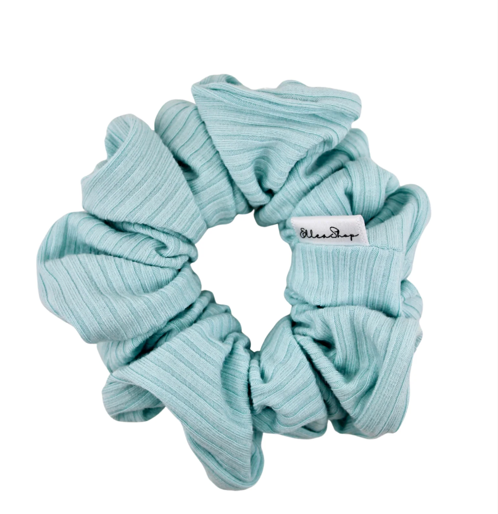 Caribbean Blue Ribbed Scrunchie