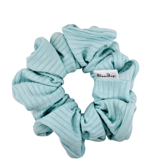 Caribbean Blue Ribbed Scrunchie