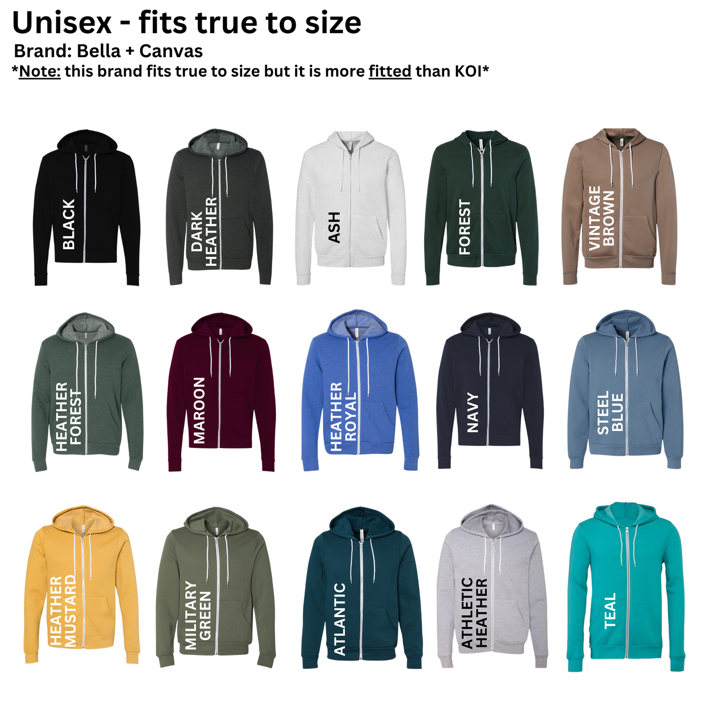 BELLA+CANVAS Unisex Full Zip Hoodie