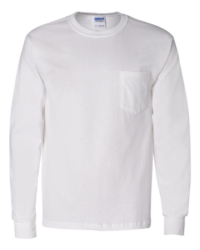 Gildan Unisex Ultra Cotton Long Sleeve Pocket Shirt