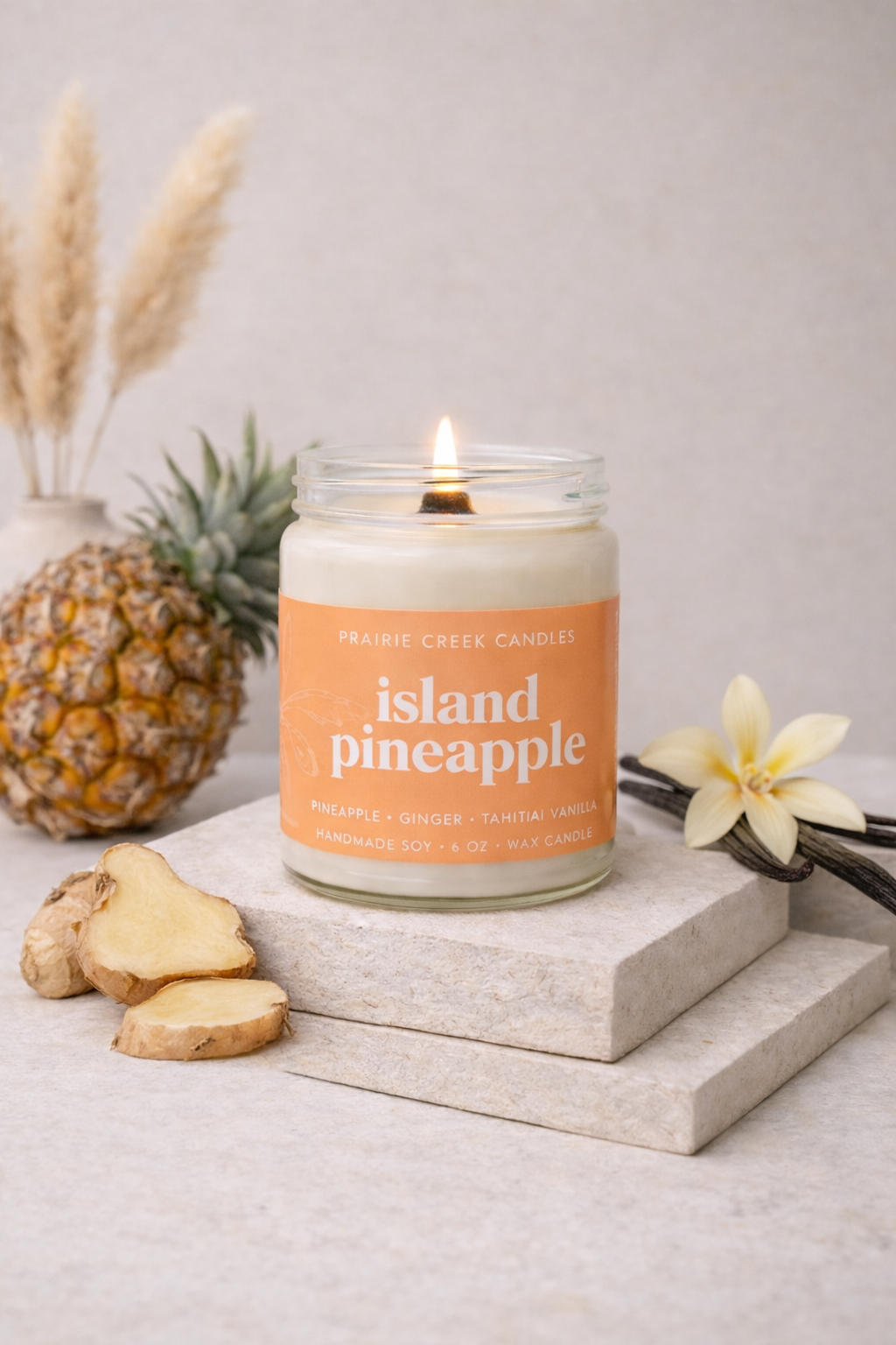 ISLAND PINEAPPLE | NON TOXIC SOY WAX CANDLE