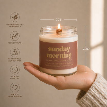 SUNDAY MORNING | 8OZ NON TOXIC SOY CANDLE