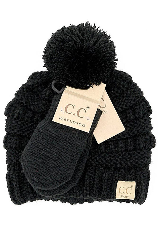 C.C Baby Pom Beanie and Mitten Set