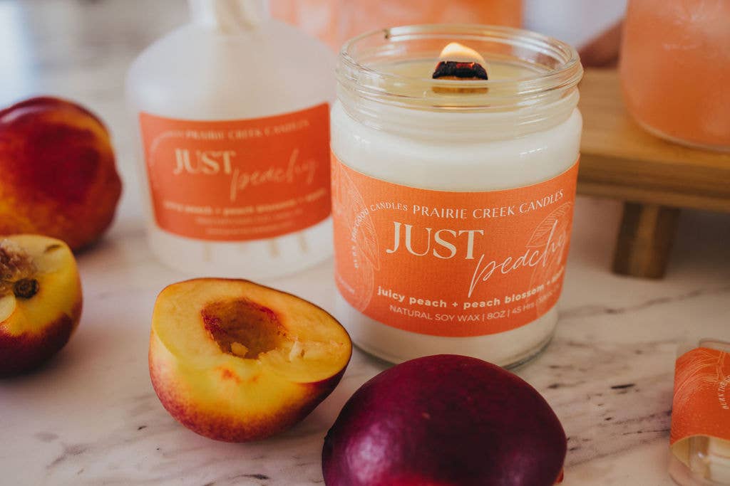 JUST PEACHY SOY WAX CANDLE: 8OZ