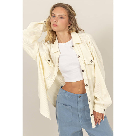 Waffle Oversized Button Up