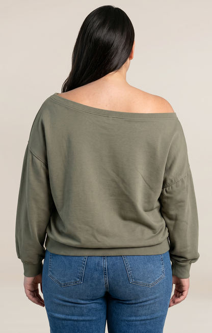 Curvy Floral Embroidered Sweatshirt