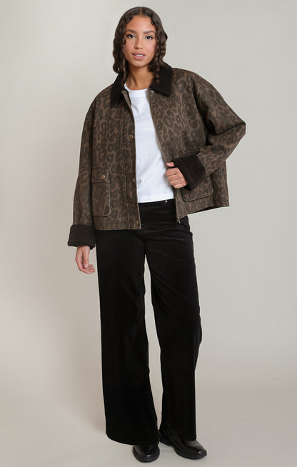 Leopard Denim Jacket