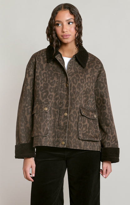 Leopard Denim Jacket