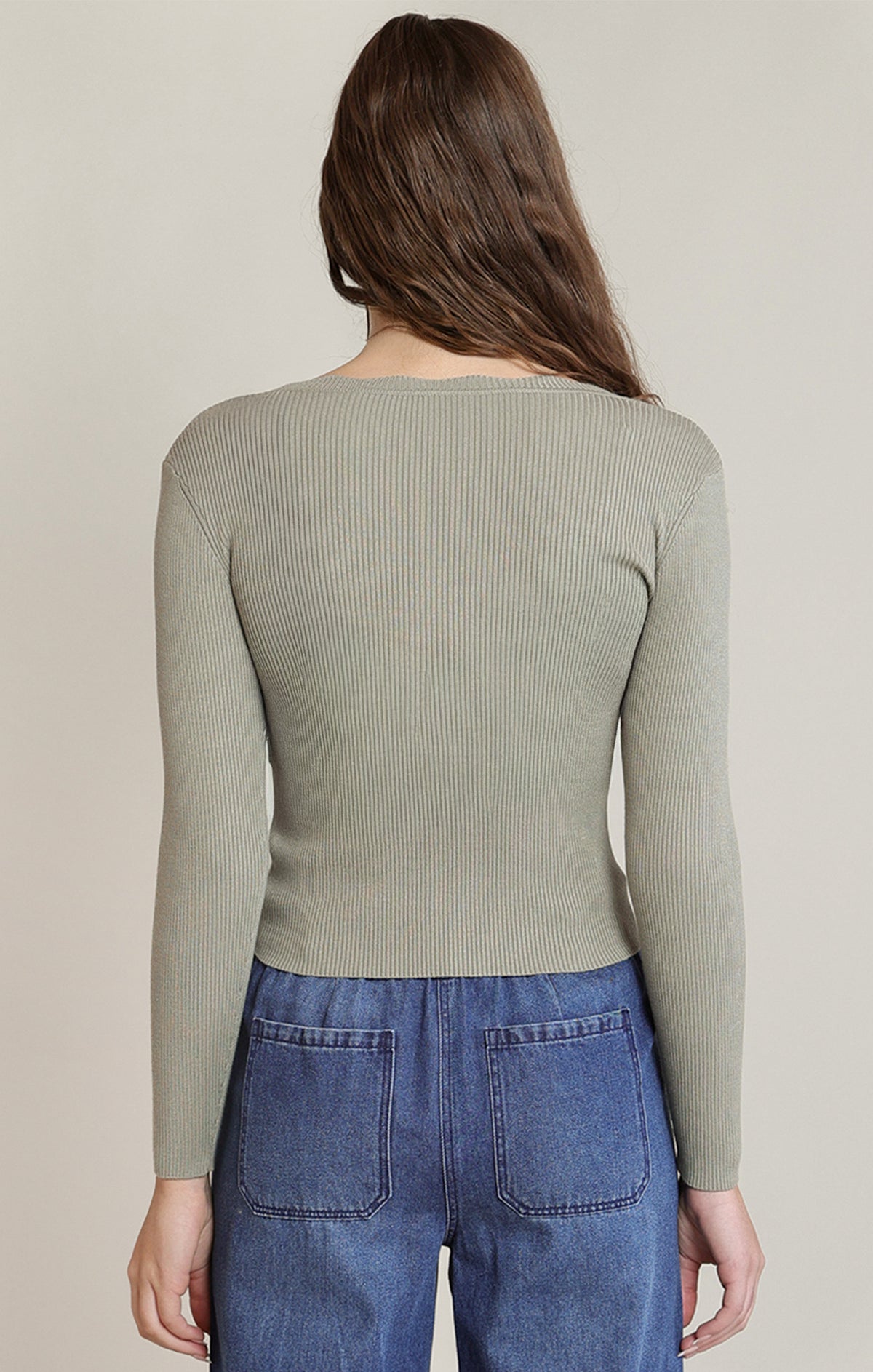 Scallop Neckline Sweater Top