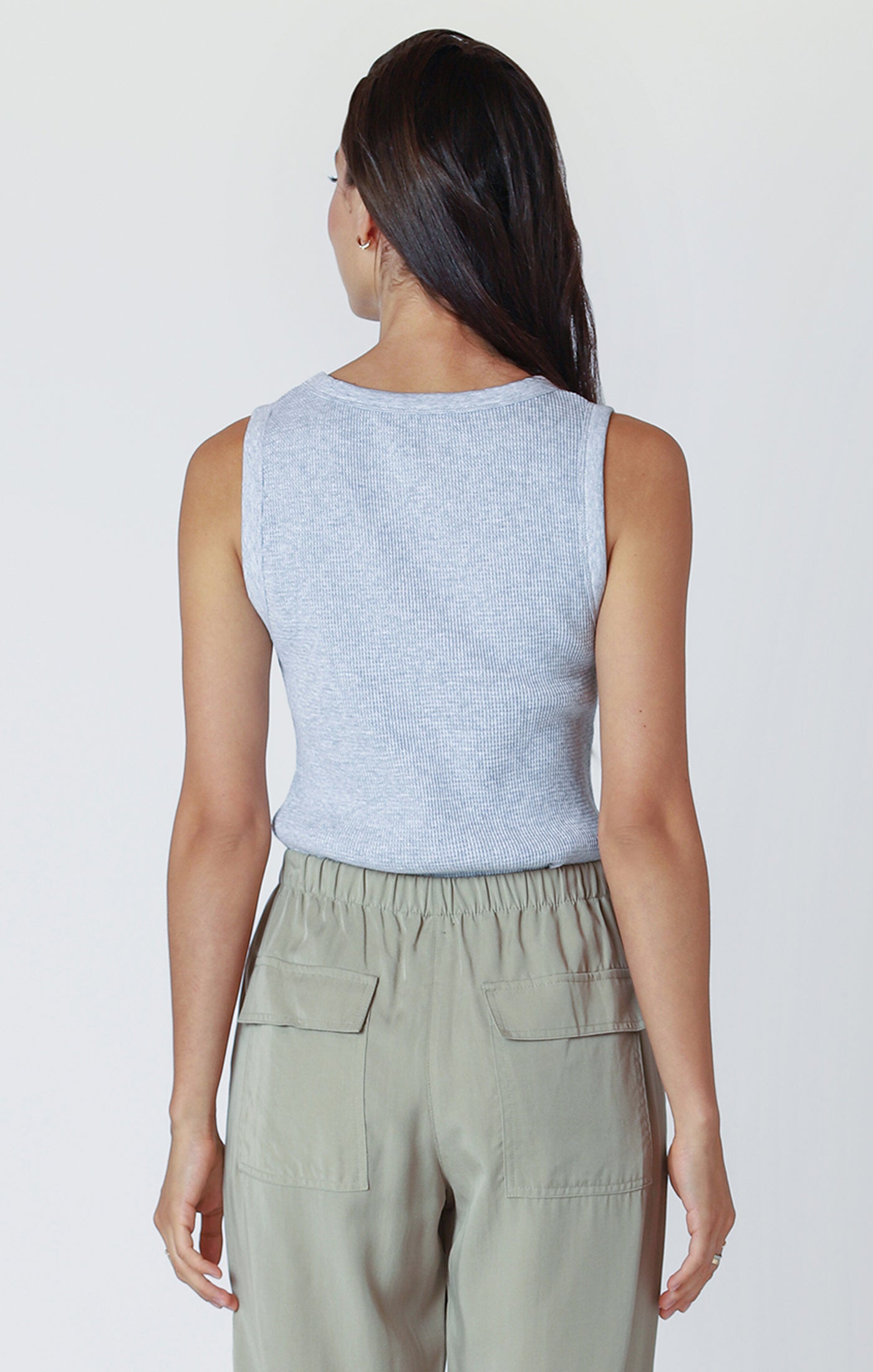 Dex Waffle Knit Tank - Heather Grey