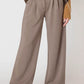 Wide Leg Knit Trouser - Dark Taupe