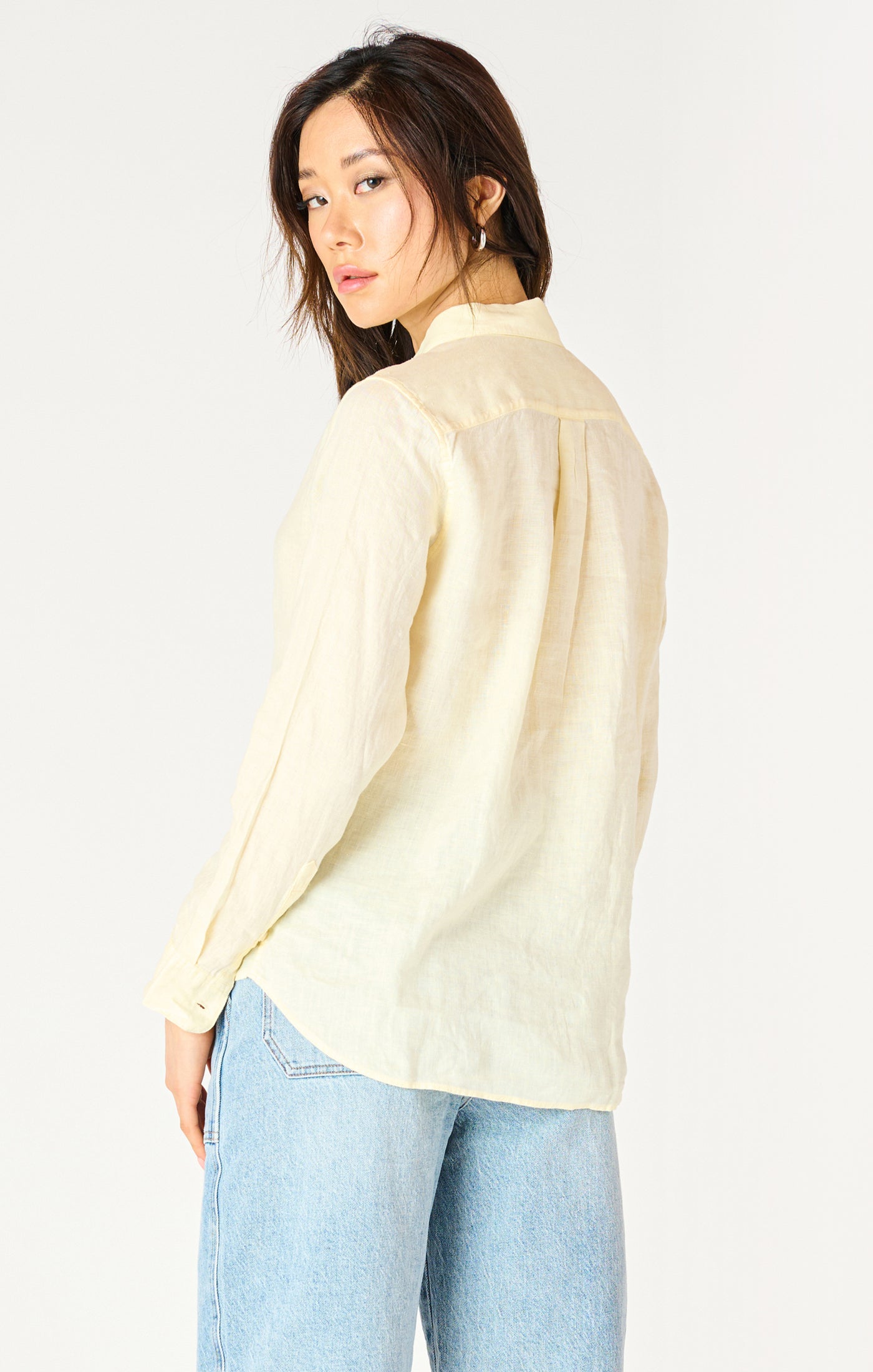 Dex Button Up Blouse - Lemon