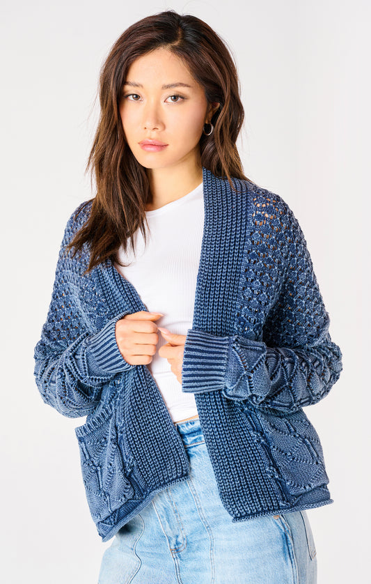 Dex Washed Indigo Relaxed Cardigan