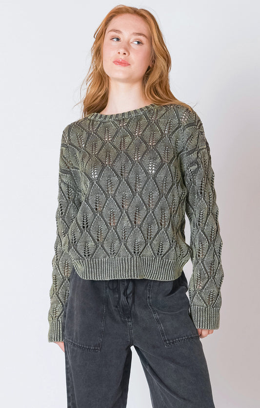 Pointelle Crewneck Sweater