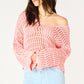 Dex Washed Apricot Crochet Sweater